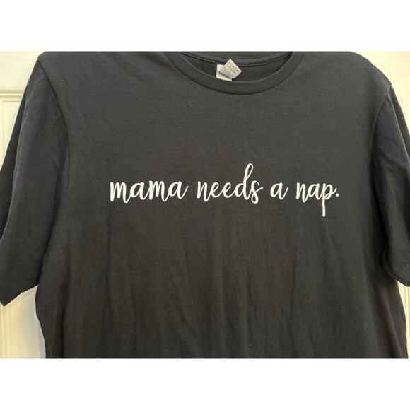 Mama Needs A Nap Size Medium M Image Crew Neck T-Shirt for Women - Picture 3 of 5